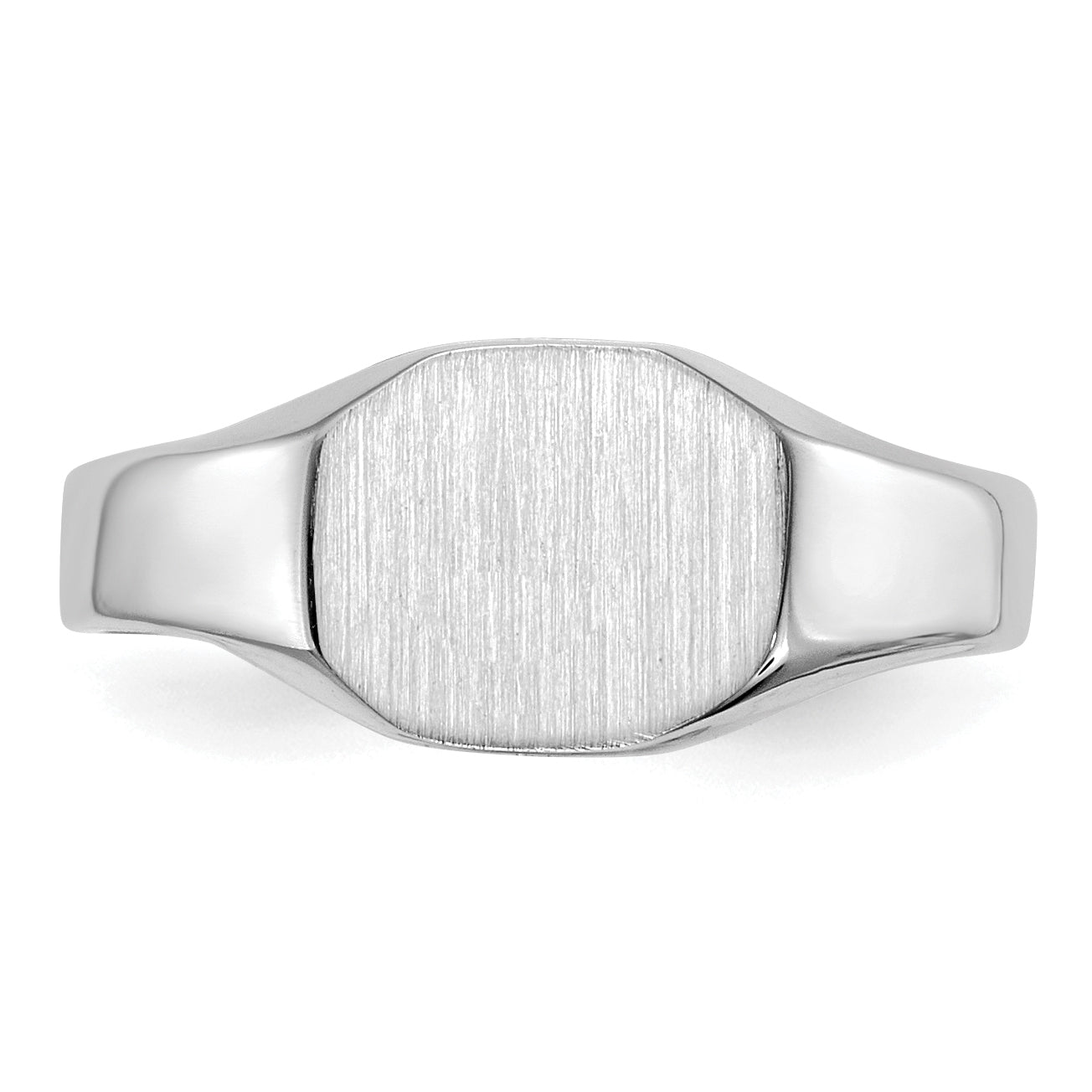 10k White Gold Signet Ring Solid Back