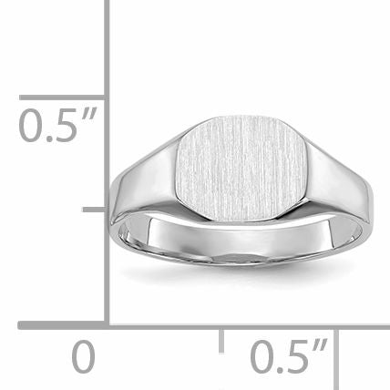 10k White Gold Signet Ring Solid Back