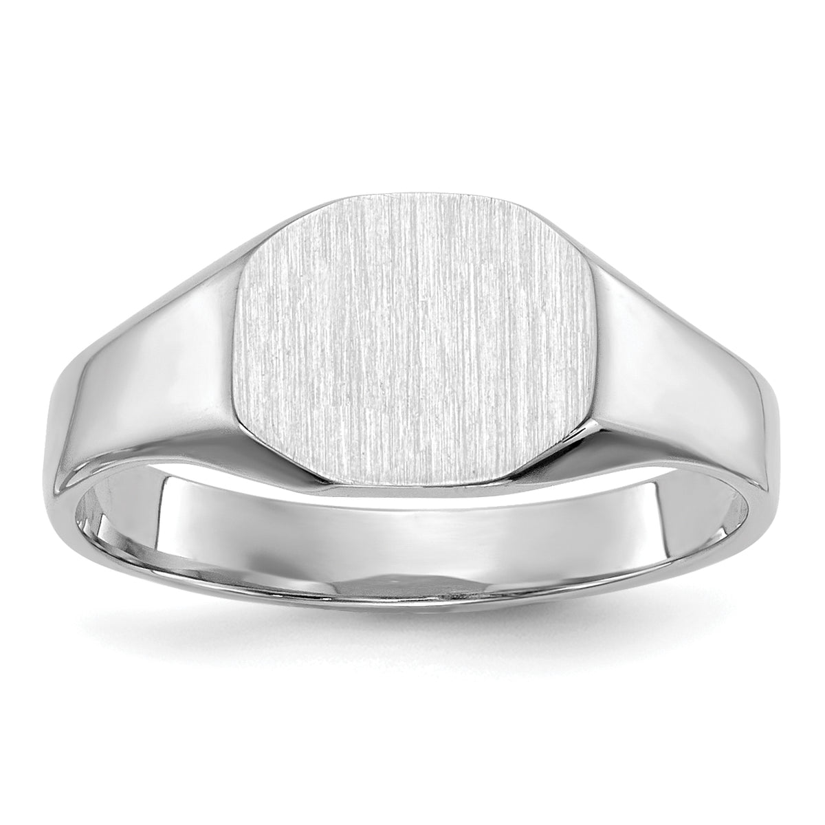 14k White Gold  8.0x6.5mm  Closed Back Signet Ring