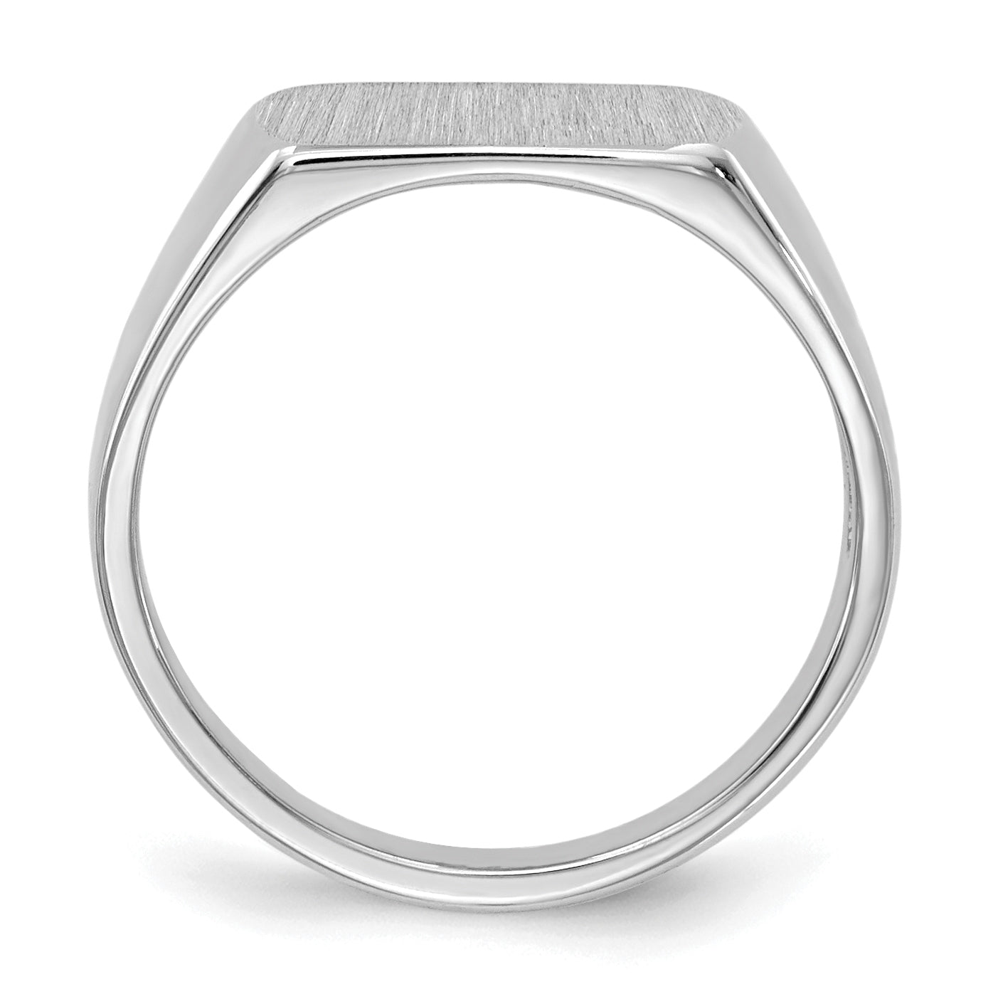 14k White Gold  10mmx6mm Open Back Signet Ring