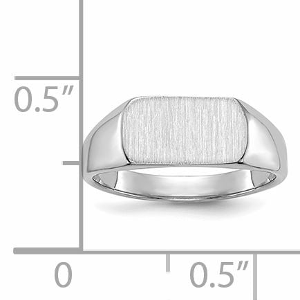 14k White Gold  10mmx6mm Open Back Signet Ring