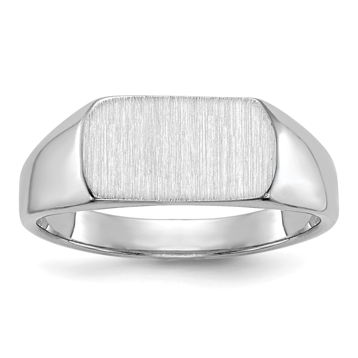 14k White Gold  10mmx6mm Open Back Signet Ring