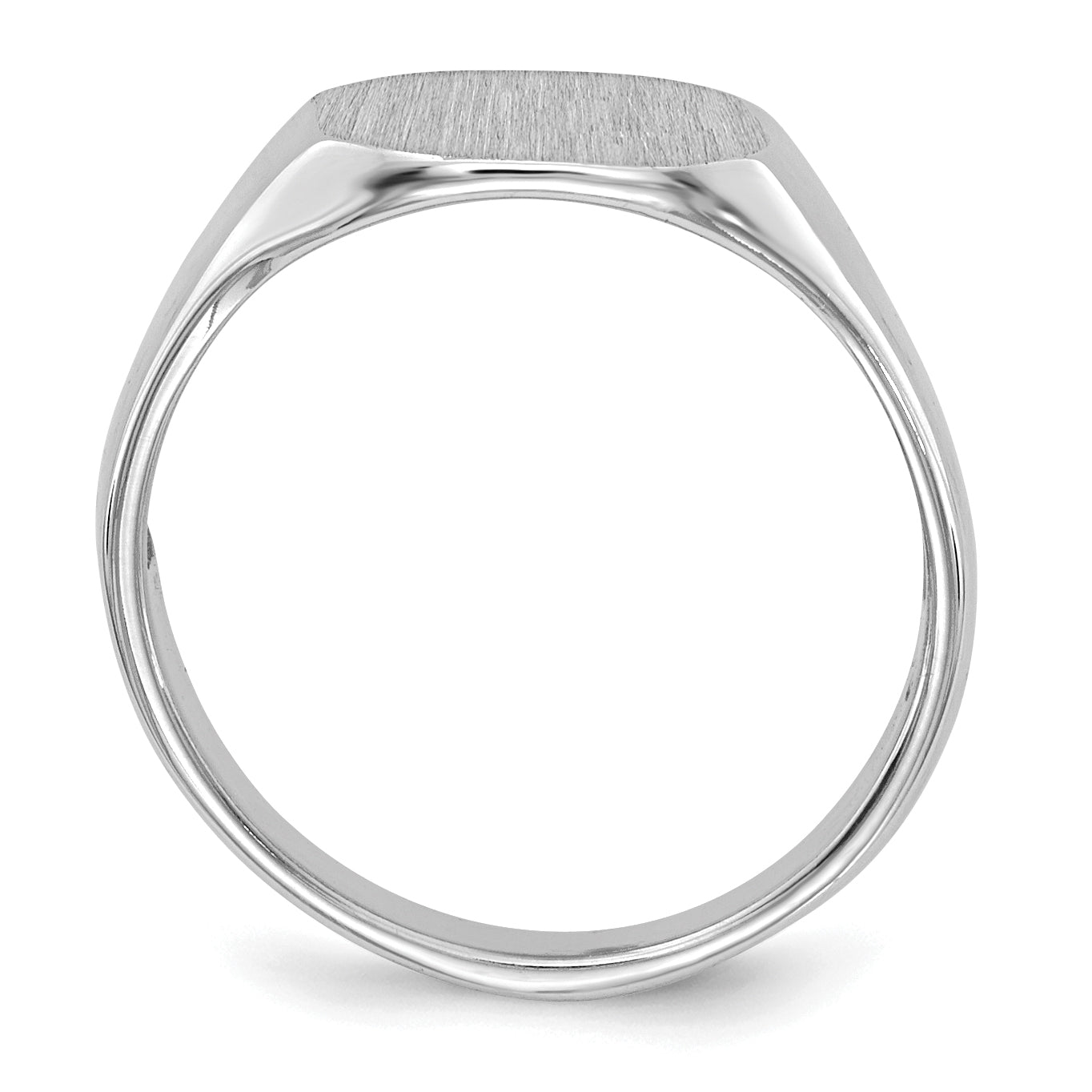 14k White Gold  8.0x6.5mm Open Back Child's Signet Ring