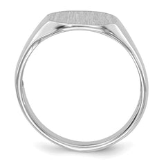 14k White Gold  8.0x6.5mm Open Back Child's Signet Ring