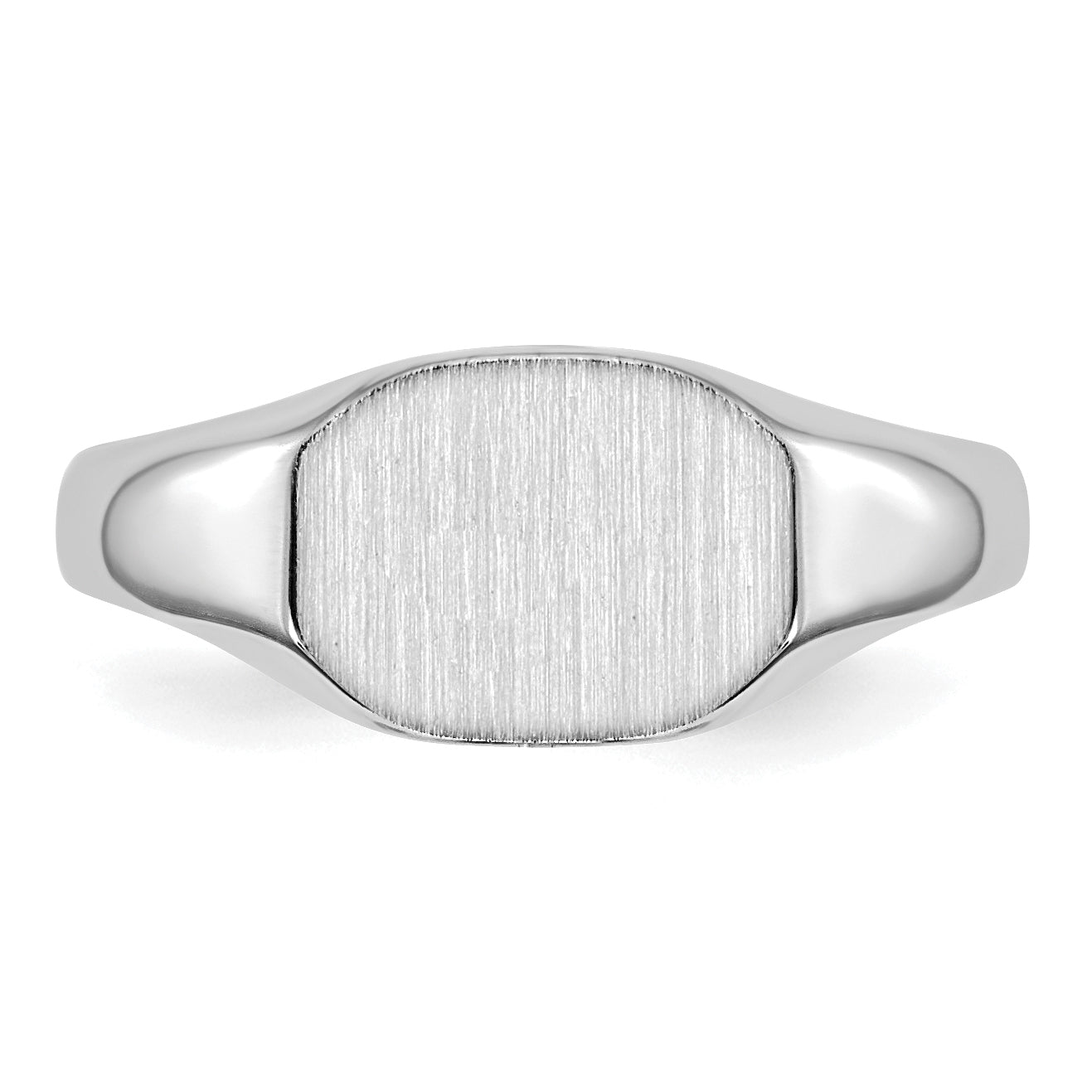 14k White Gold  8.0x6.5mm Open Back Child's Signet Ring