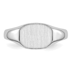 14k White Gold  8.0x6.5mm Open Back Child's Signet Ring