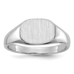 14k White Gold  8.0x6.5mm Open Back Child's Signet Ring