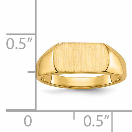 14k 10x6mm Open Back Signet Ring