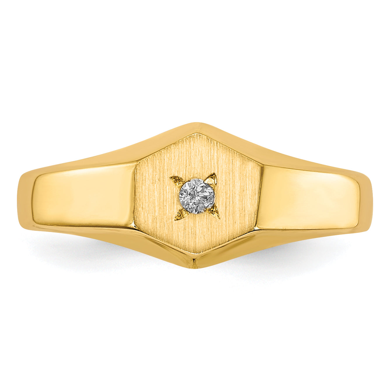 14k Child's AA Diamond Open Back Signet Ring