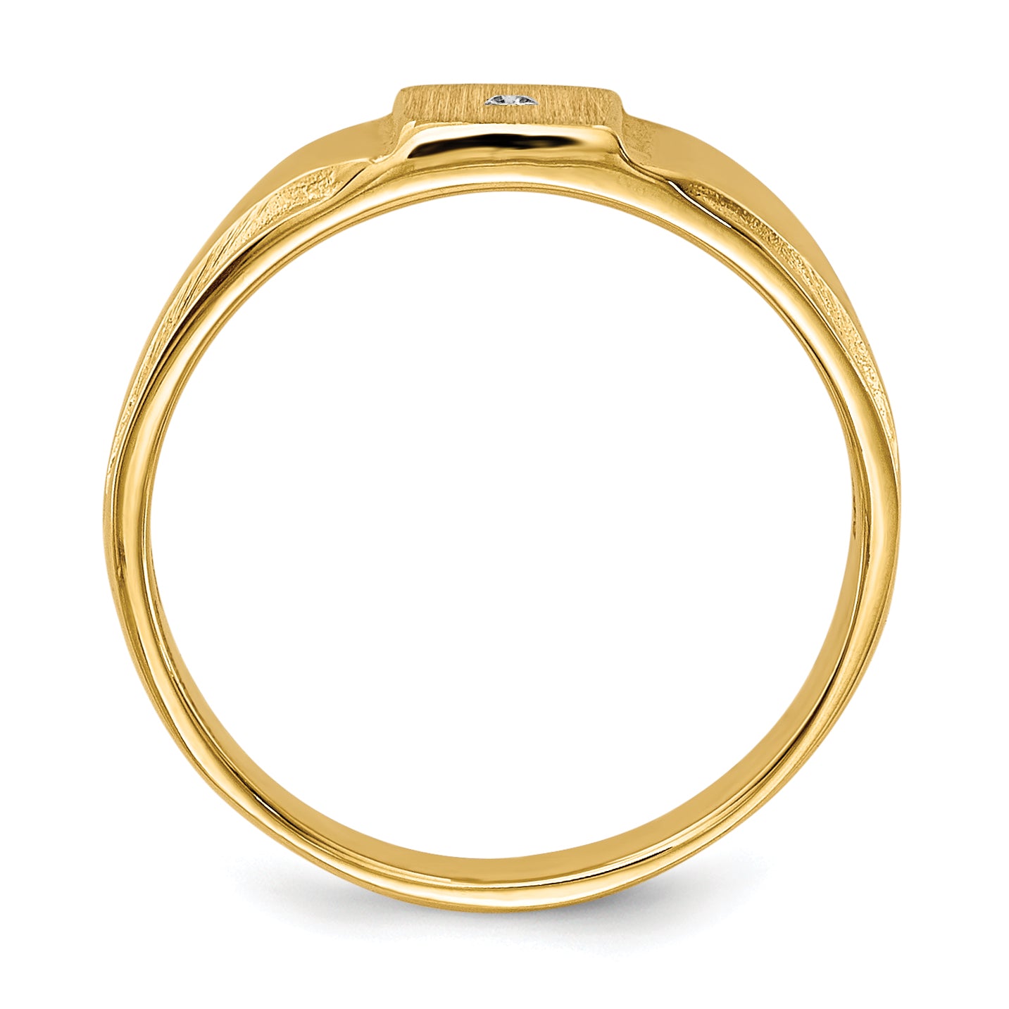 14k Child's AA Diamond Closed Back Signet Ring