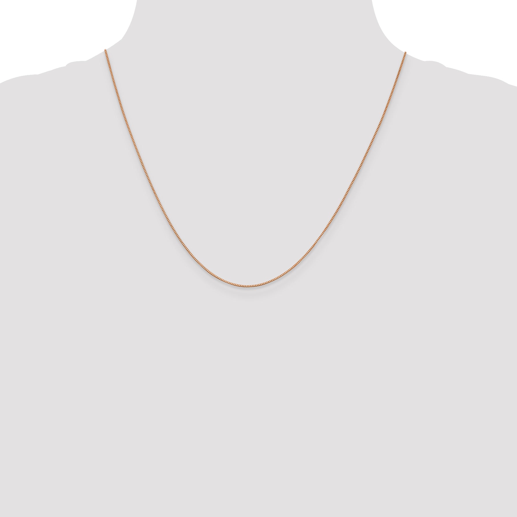 14K Rose Gold 16 inch .7mm Box Link with Lobster Clasp Chain