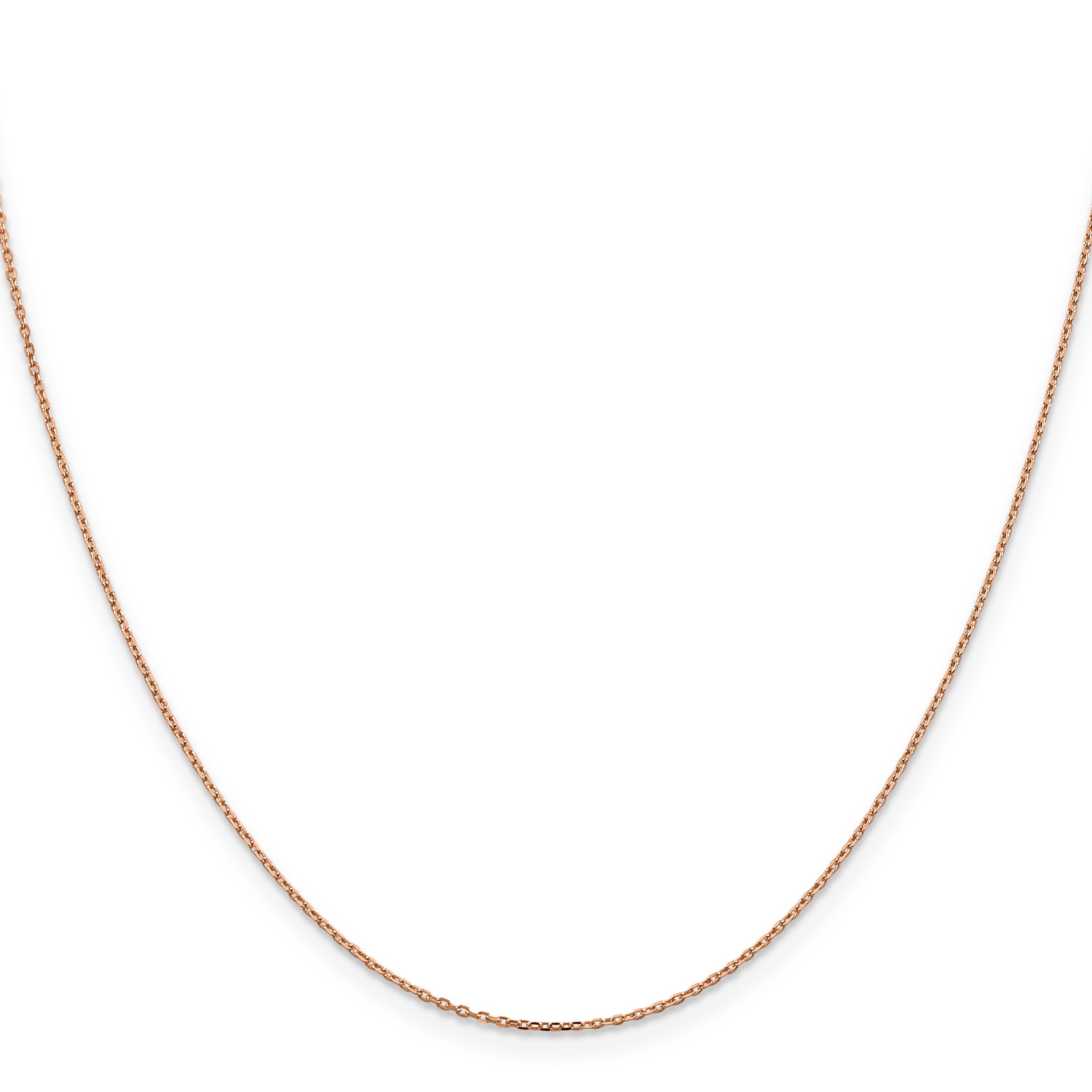 14K Rose Gold 16 inch 1.10mm Diamond-cut Cable with Lobster Clasp Chain