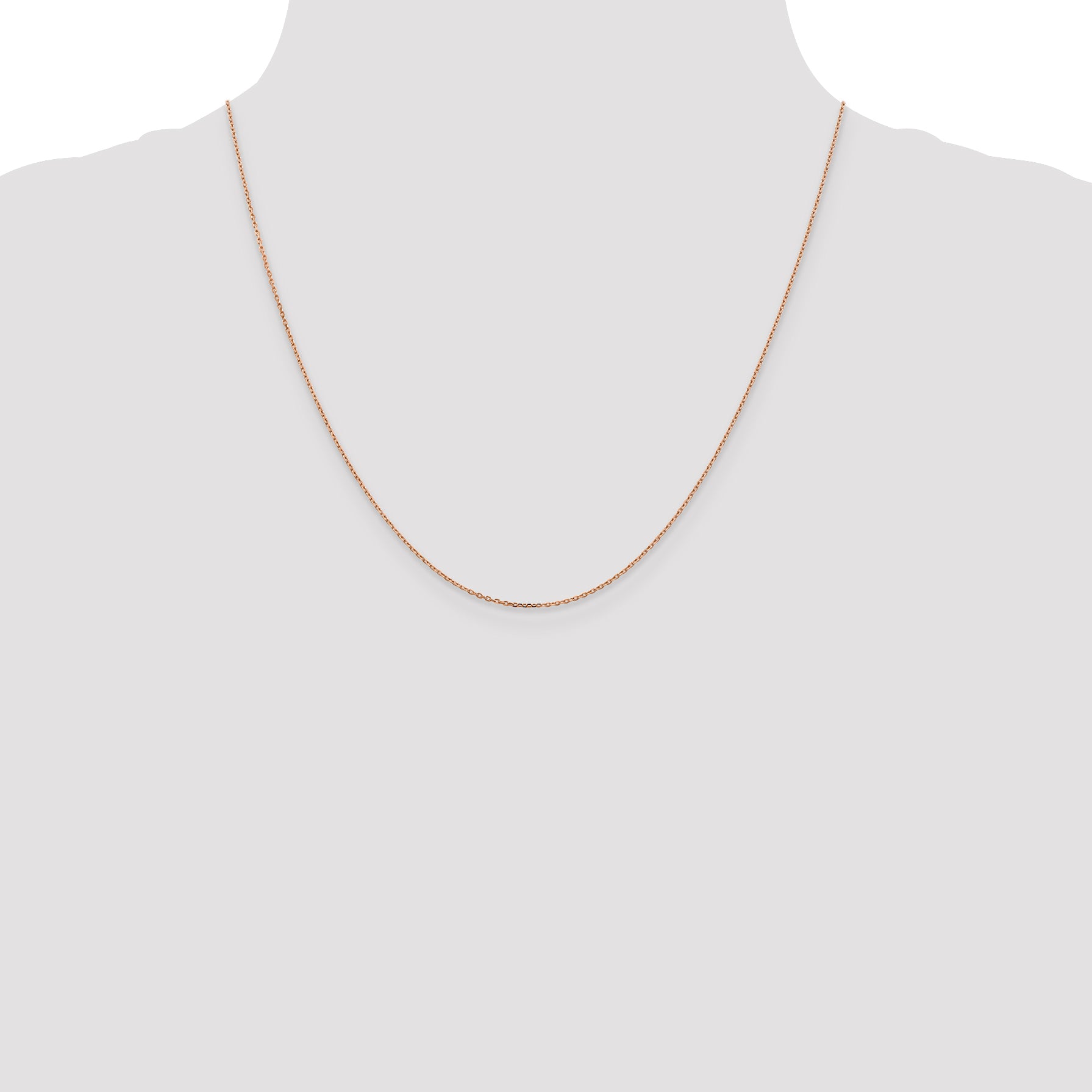 14K Rose Gold 16 inch 1.10mm Diamond-cut Cable with Lobster Clasp Chain