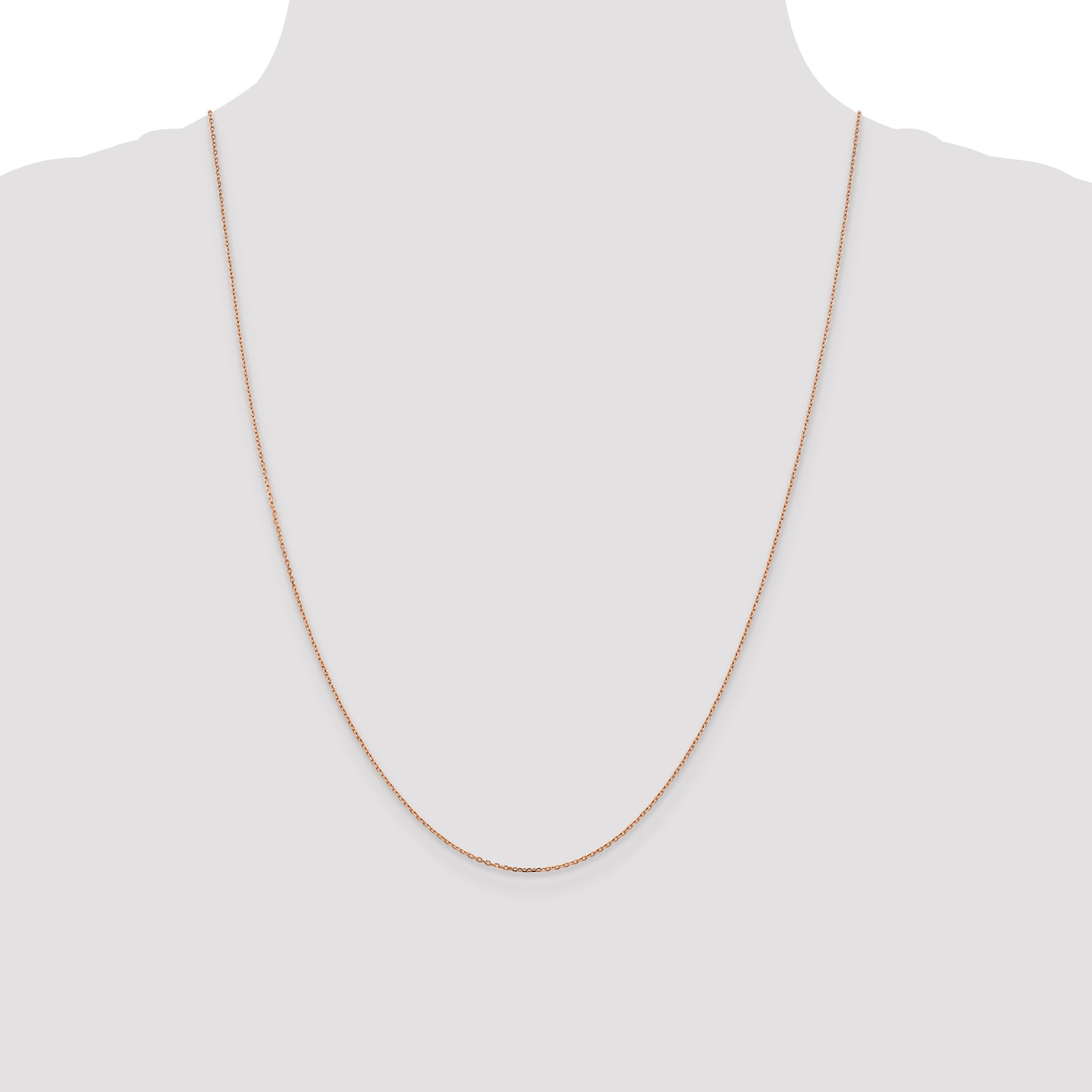 14K Rose Gold 16 inch 1.10mm Diamond-cut Cable with Lobster Clasp Chain