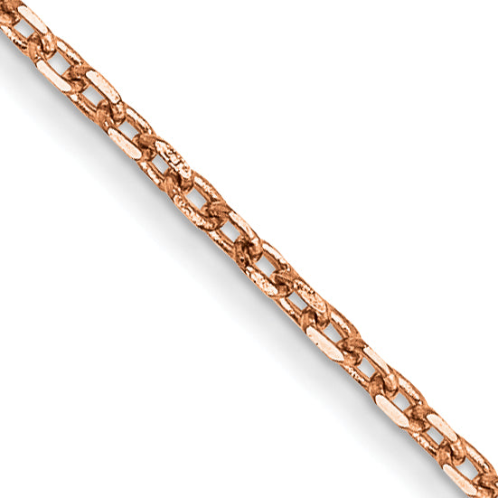 14K Rose Gold 30 inch 1.10mm Diamond-cut Cable with Lobster Clasp Chain