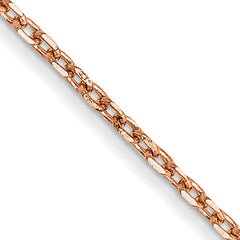 14K Rose Gold 30 inch 1.10mm Diamond-cut Cable with Lobster Clasp Chain