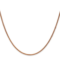 14K Rose Gold 16 inch 1.7mm Diamond-cut Spiga with Lobster Clasp Chain