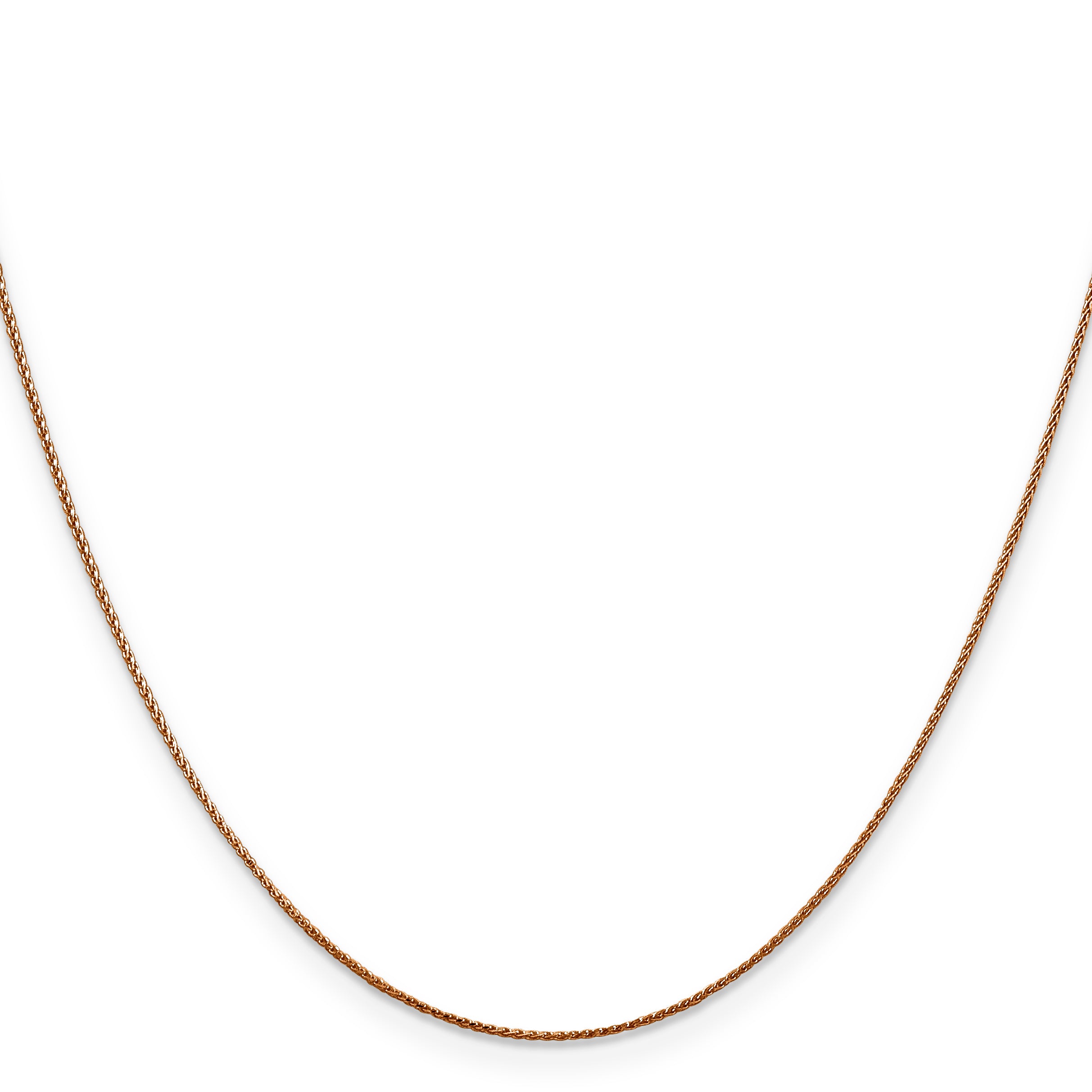 14K Rose Gold 16 inch .85mm Diamond-cut Spiga with Lobster Clasp Chain