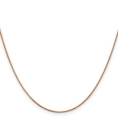 14K Rose Gold 16 inch .85mm Diamond-cut Spiga with Lobster Clasp Chain