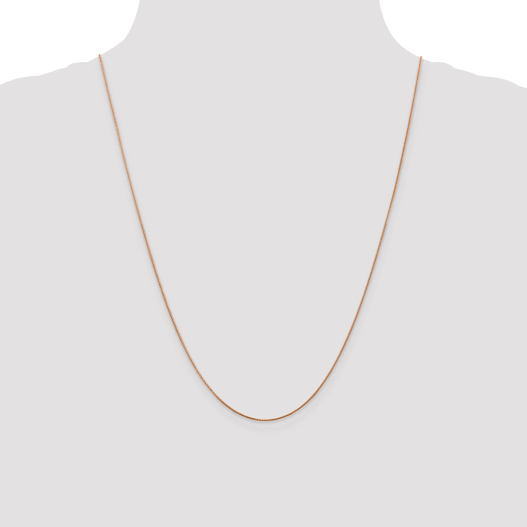 14K Rose Gold 16 inch .85mm Diamond-cut Spiga with Lobster Clasp Chain