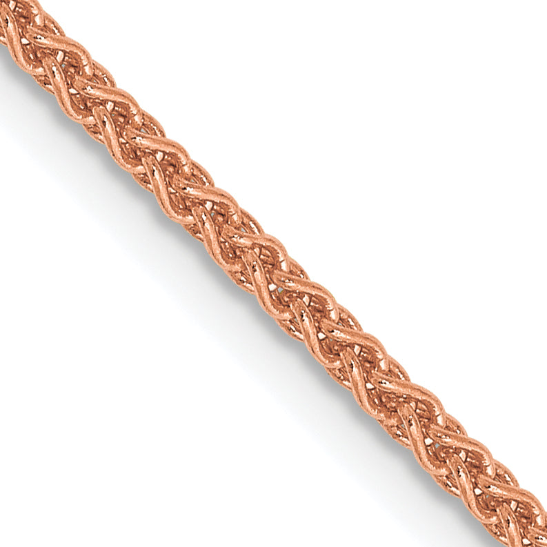 14K Rose Gold 30 inch 1.7mm Solid Polished Spiga with Lobster Clasp Chain