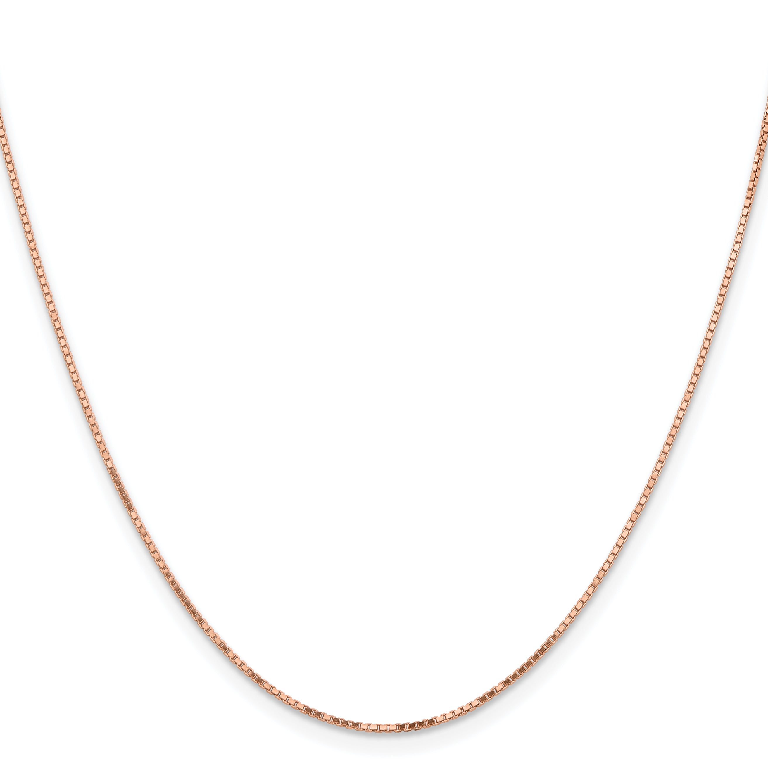 14K Rose Gold 16 inch .95mm Box Link with Lobster Clasp Chain