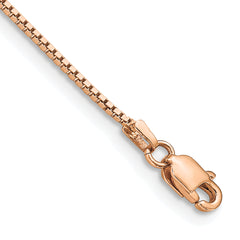 14K Rose Gold 8 inch .95mm Box Link with Lobster Clasp Bracelet