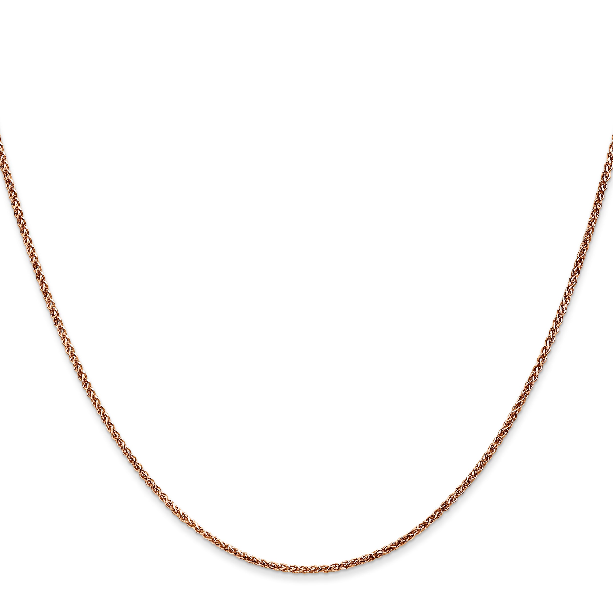 14K Rose Gold 16 inch 1.25mm Diamond-cut Spiga with Lobster Clasp Chain