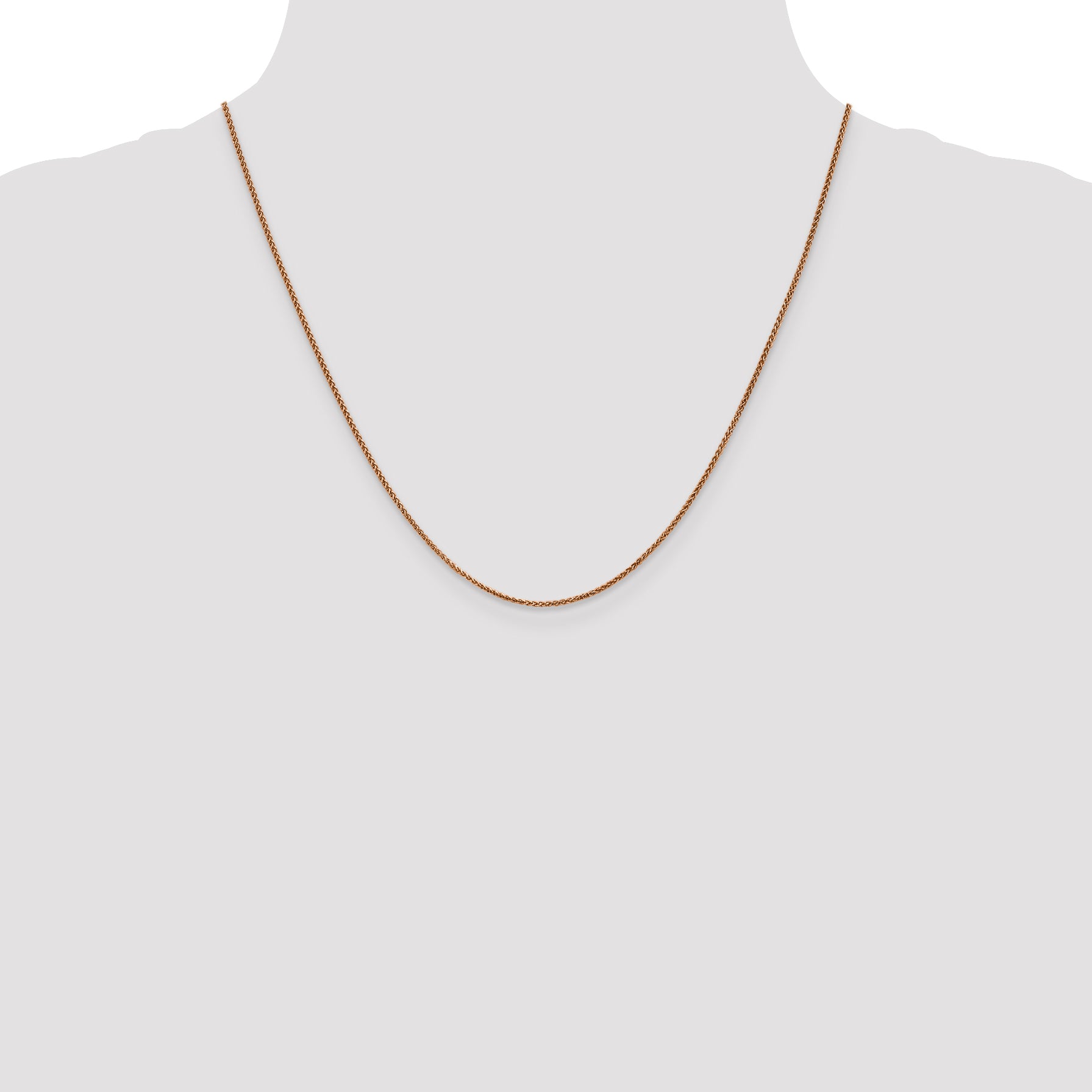 14K Rose Gold 16 inch 1.25mm Diamond-cut Spiga with Lobster Clasp Chain