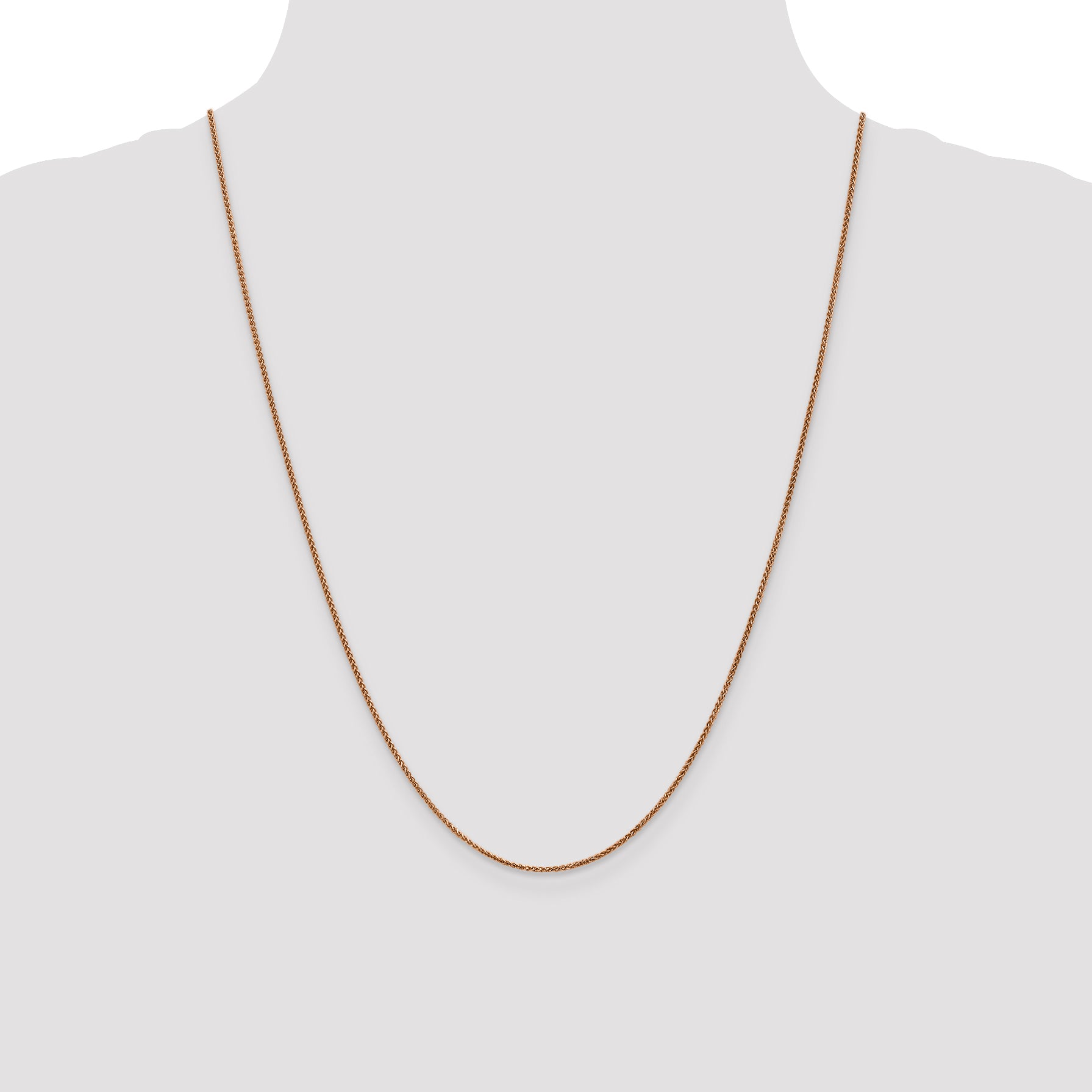 14K Rose Gold 16 inch 1.25mm Diamond-cut Spiga with Lobster Clasp Chain