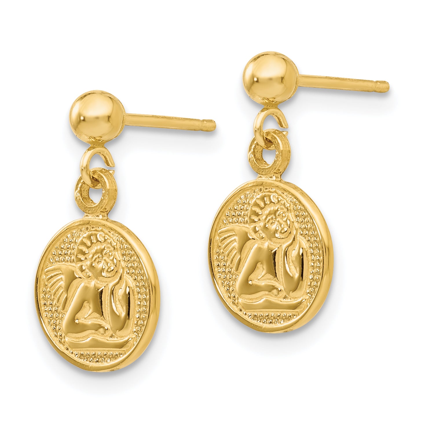 14k Polished Raphael Angel Earrings