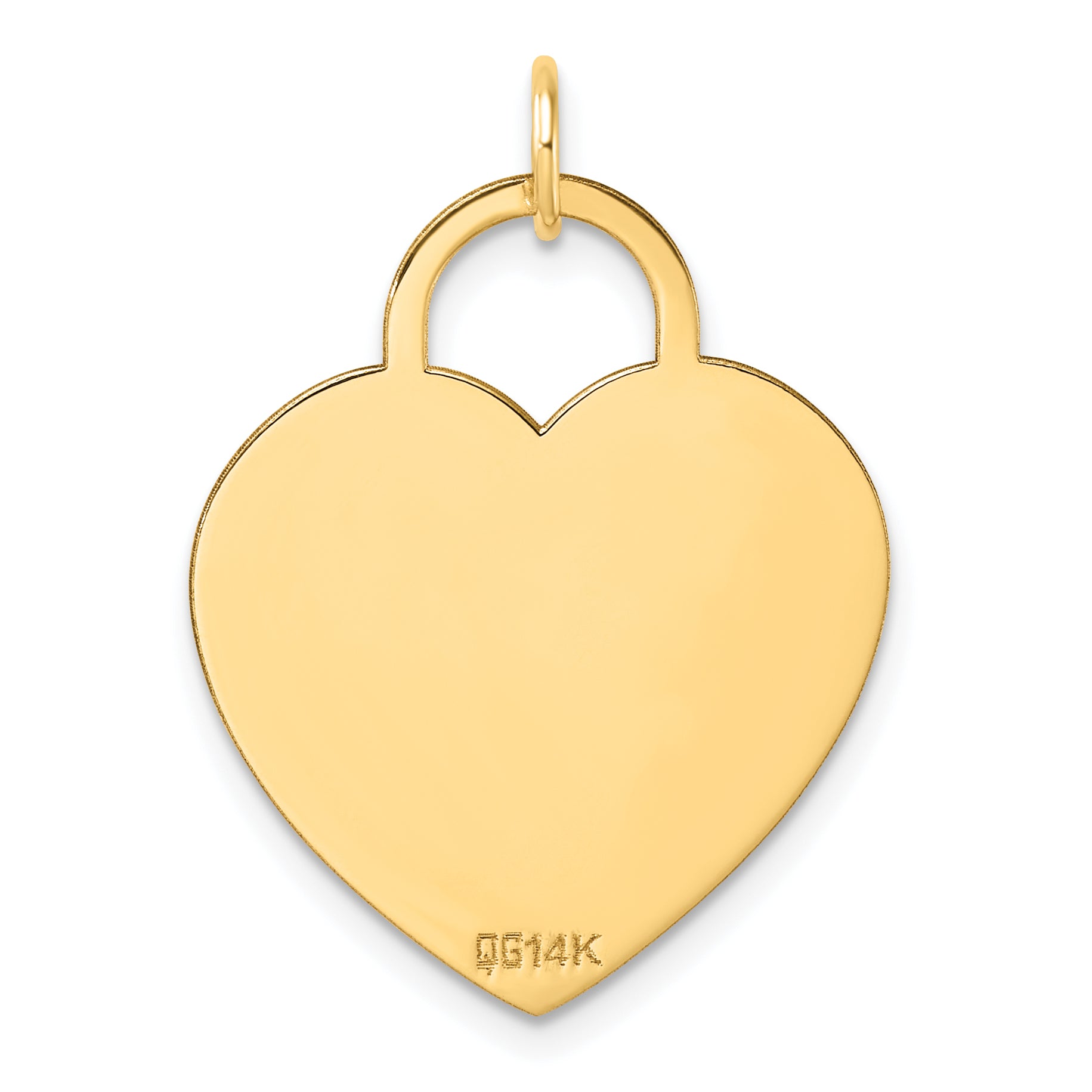 14K Polished Heart Shaped Disc Pendant