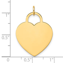 14K Polished Heart Shaped Disc Pendant