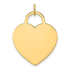 14K Polished Heart Shaped Disc Pendant