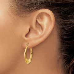 14K Gold Polished Ram Hoop Earrings for Women Elegant Creole Style