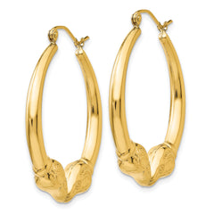 14k Polished Ram Hoop Earrings