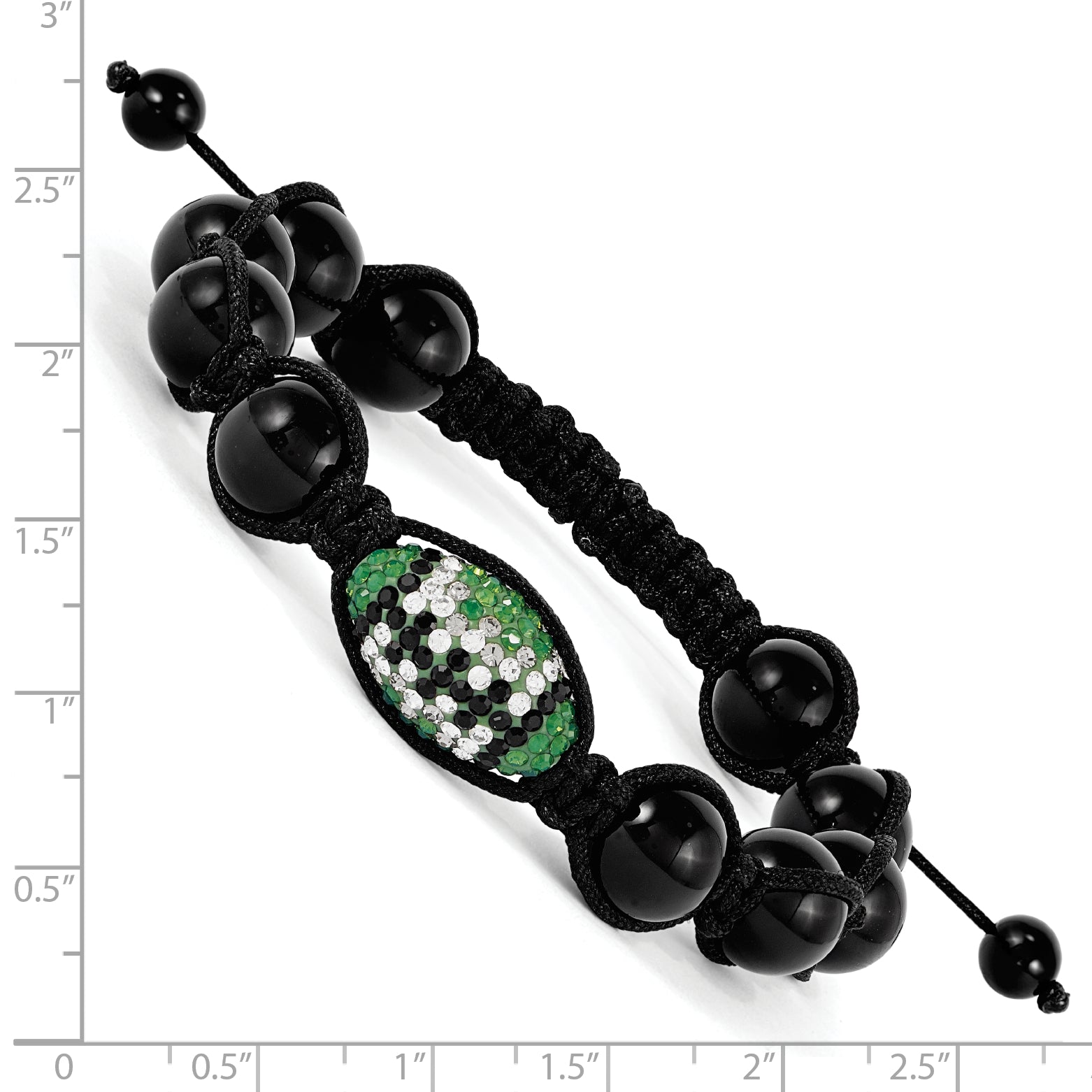 Swarovski Elements Football & Onyx Macrame Bracelet