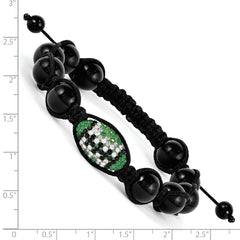 Swarovski Elements Football & Onyx Macrame Bracelet