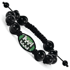 Swarovski Elements Football & Onyx Macrame Bracelet