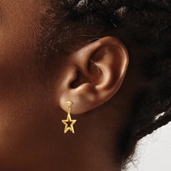 14K Gold Polished Ball Earrings with Silicone Back for Women