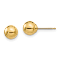 14k Madi K Polished 6mm Ball Post Earrings