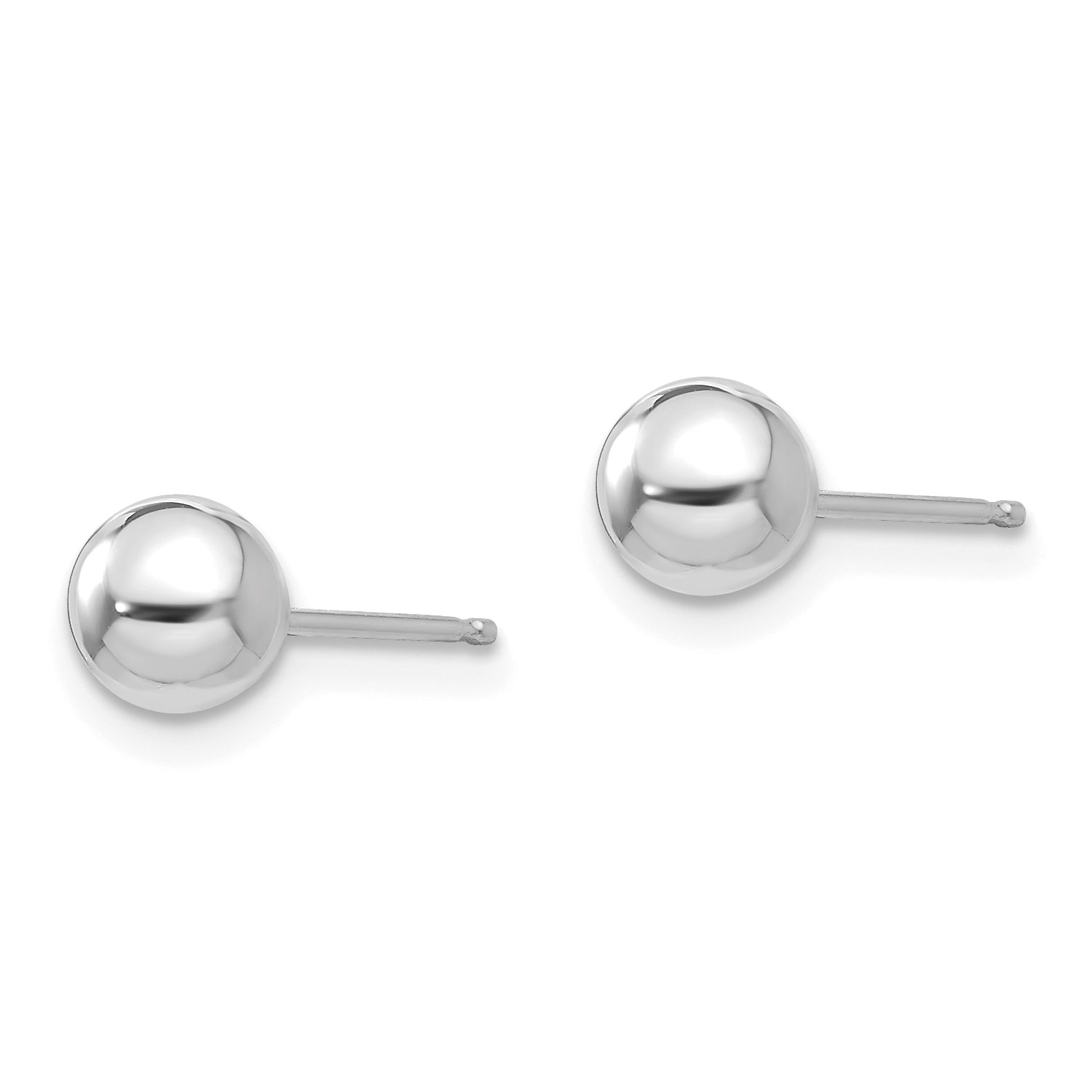 14K White Gold Polished Ball Earrings for Women Elegant and Lightweight