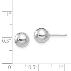 Madi K 14K White Gold Polished Ball Earrings with Rhodium Finish