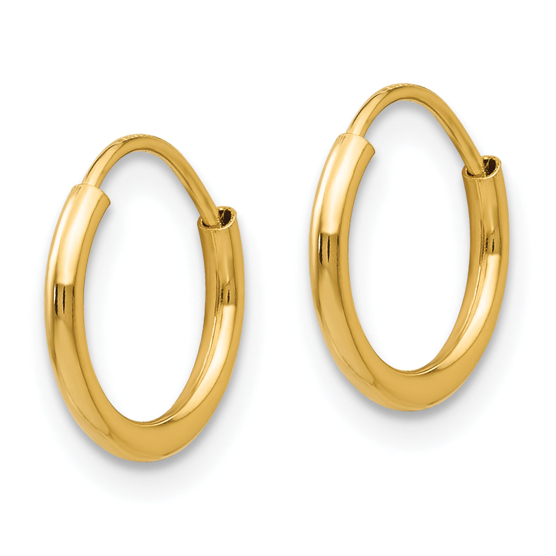 Sophia Jewelers 14K Gold Polished Endless Hoop Earring Set for Women