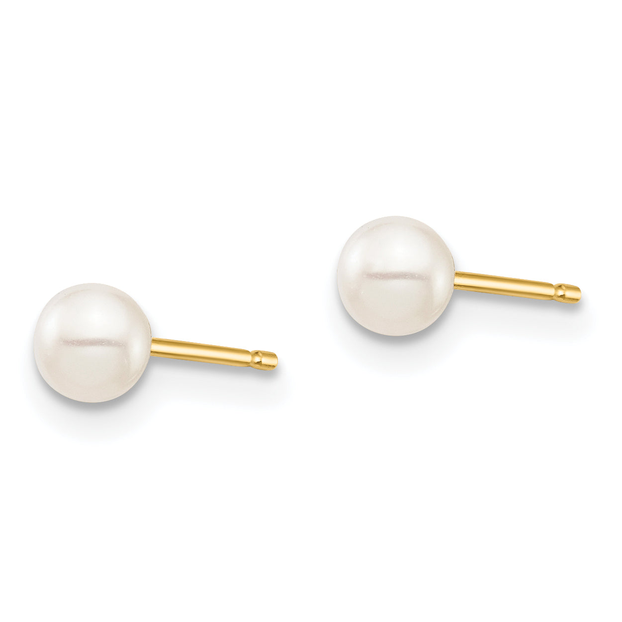 Sophia Jewelers 14K Gold Freshwater Pearl Stud Earrings Polished Elegance