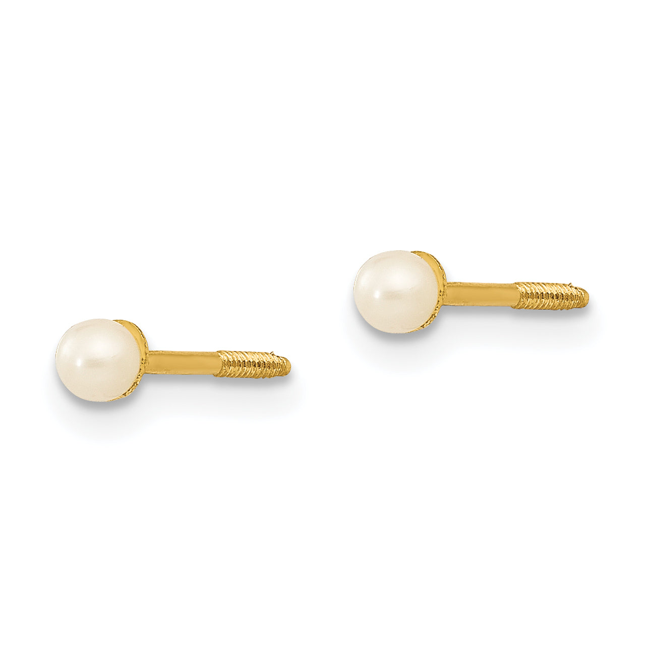 14K Gold Freshwater Pearl Earrings with Polished Finish for Women