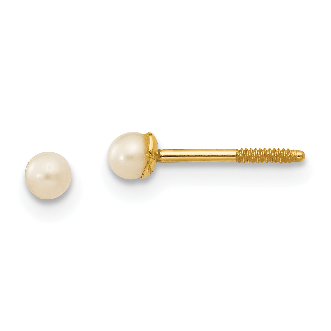 14k Madi K 2-3mm Button Freshwater Cultured Pearl Screwback Post Earrings