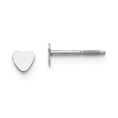 14k White Gold Madi K Tiny Heart Baby Post Earrings