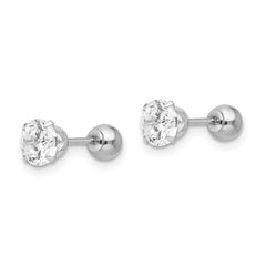 Sophia Jewelers 14K White Gold Reversible CZ Ball Stud Earrings