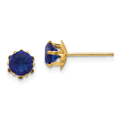 14k Madi K 5mm CZ Birthstone (Sep) Earrings